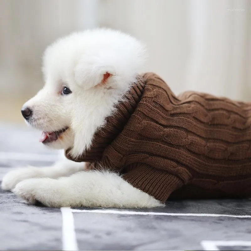 Dog Apparel Sweater Knit Teddy Bicarbonate Pomeranian Schnauzer Small And Medium Sized Clothing Solid Color Autumn/Winter Wear