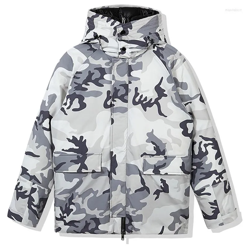 Männer Unten Retro Männer Weiße Ente Jacke Frauen Winter Warme Weiblich Männlich Mit Kapuze Parkas Mantel Mann Hohe Qualität Junge mädchen Camouflage Outwears