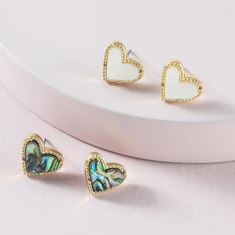 Stud Earrings Mini Abalone Shell Heart For Women Valentine Gifts Small Star Earrigs Jewelry Wholesale