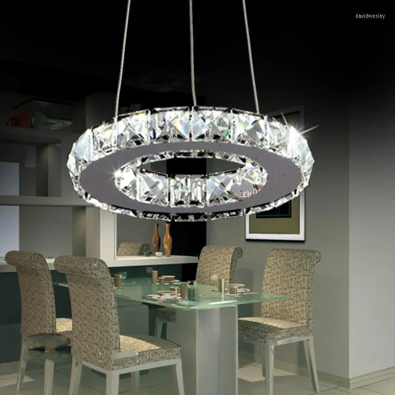 Ljuskronor modern LED -ringlampa ljus fixtur Krytersal kontorsbelysning diameter 200 mm cool vit liten runda ljuskrona