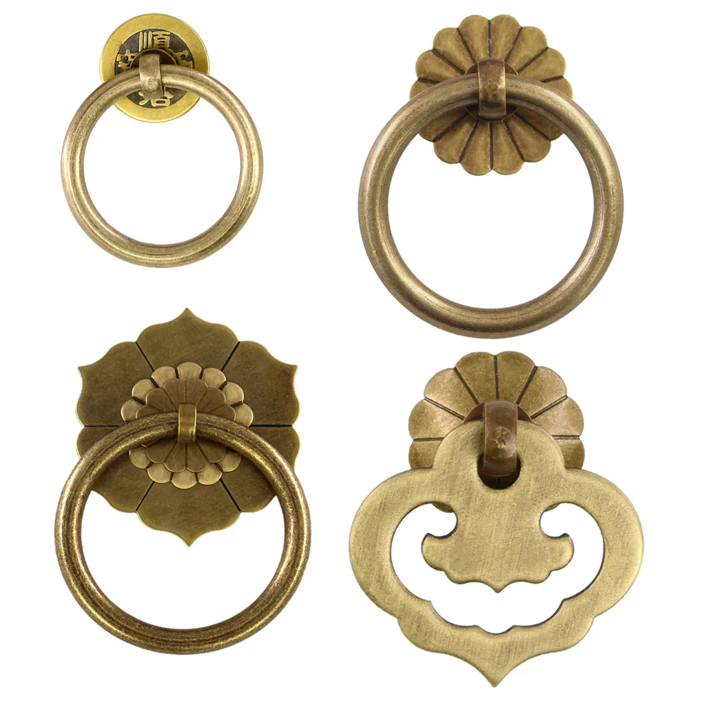 Chinese antieke lade meubels deur handgrepen klassieke garderobe kast schoenknop kast kegel vintage pull ring hardware onderdeel