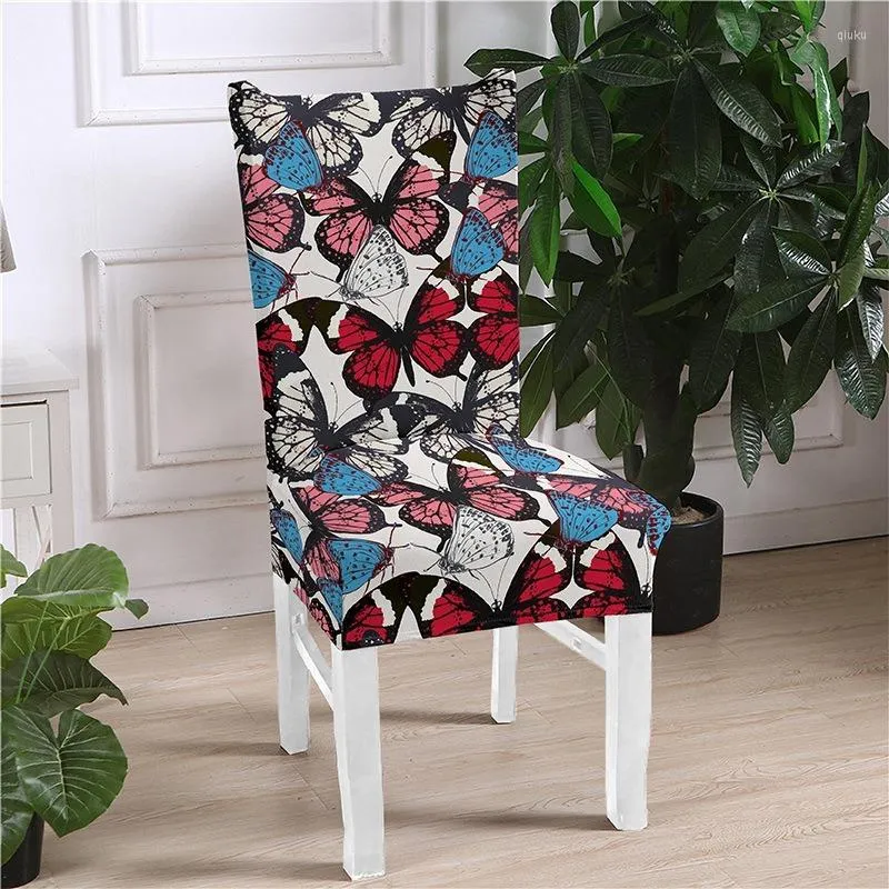Chair Covers Butterfly Print Spandex Cover For Dining Room Elastic Kitchen Stools Protector Home El Decoration
