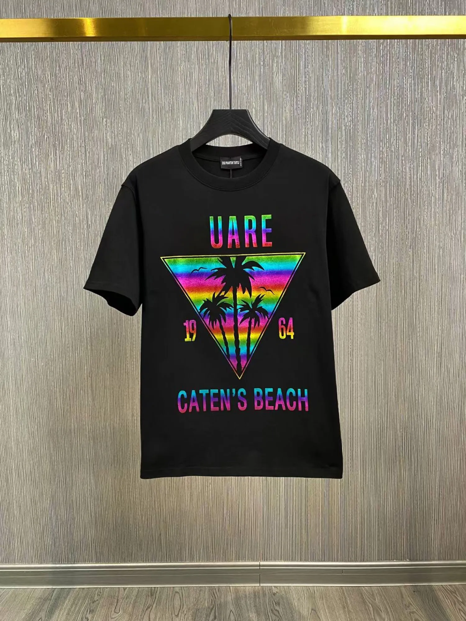 DSQ Phantom Turtle Men's T-shirts Mens Designer T koszule Czarne białe plażę Caten's T-shirt Męs