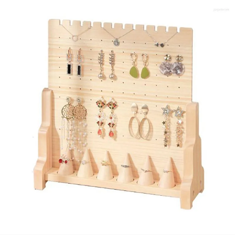 Jewelry Pouches Wooden Earrings Display Storage Props Shelves Ring Special Hanging Plate Rack