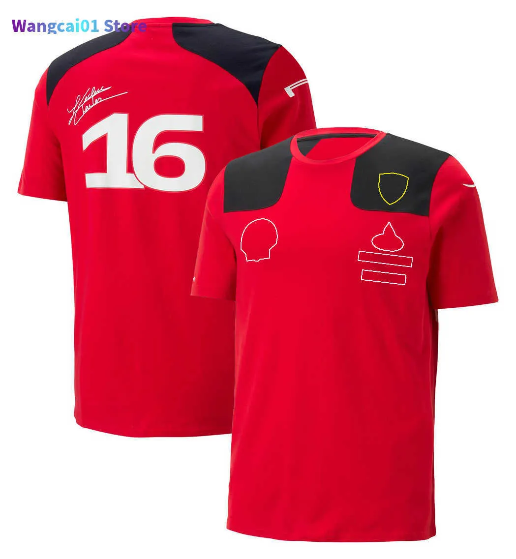 wangcai01 T-shirts för män 2023 Den mest nya produkten F1 Formel 1 röd lagkläder racingkostym Pikétröja kläder team arbetskläder korta tröja män 0305H23