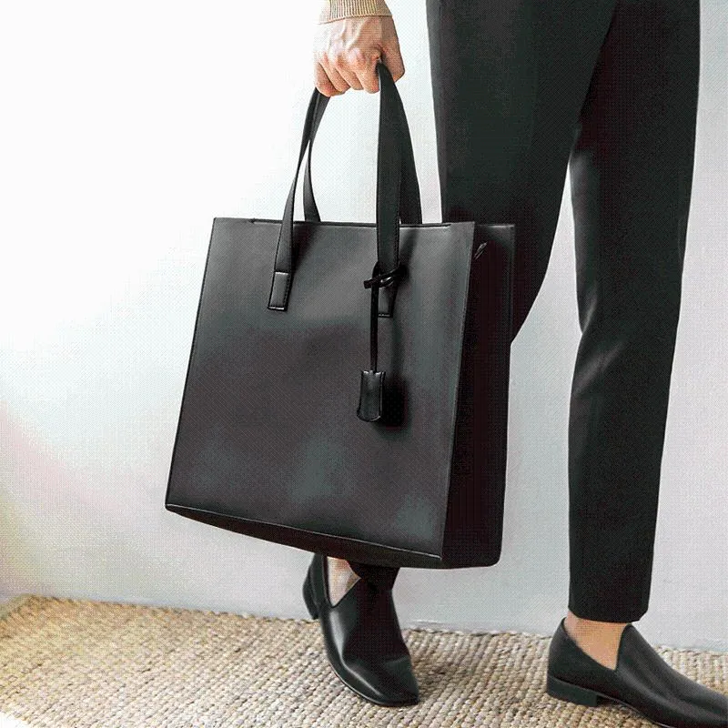 Briefcases Messenger Bag Men Business Briefcase Handbags Women Bags Designer Document Brief Case Fashion Simple Leather Hand BagsBriefcases