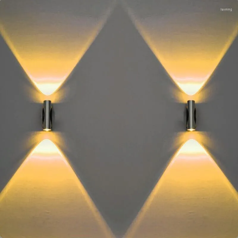 Duvar lambası kapalı 2w yukarı ve aşağı LED lambalar AC110V/220V Alüminyum Sconce Yatak Odası Dekorasyon Işığı