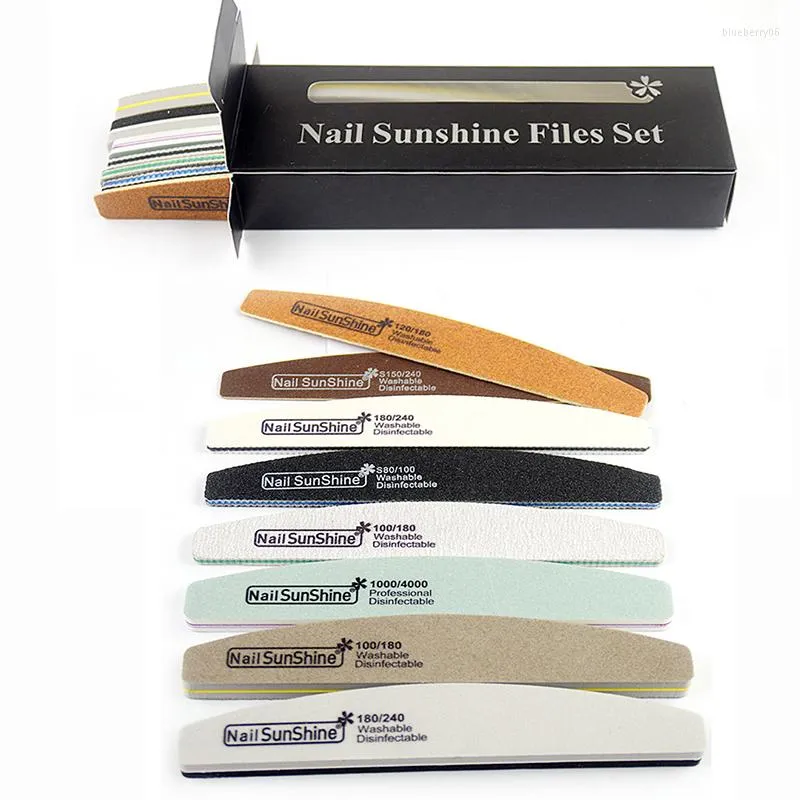 Nail Art Kits 8pcs/Set File Pools Sandpaper Nagels Buffer Boat Wasbaar Sanding UV GEL BLOCZEK POLERKI MANICURE Tool als cadeau