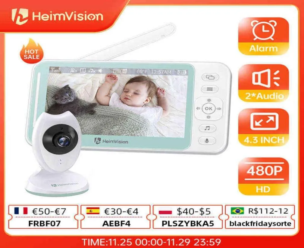 Moniteur vidéo pour bébé HM132, caméra de sécurité, écran partagé