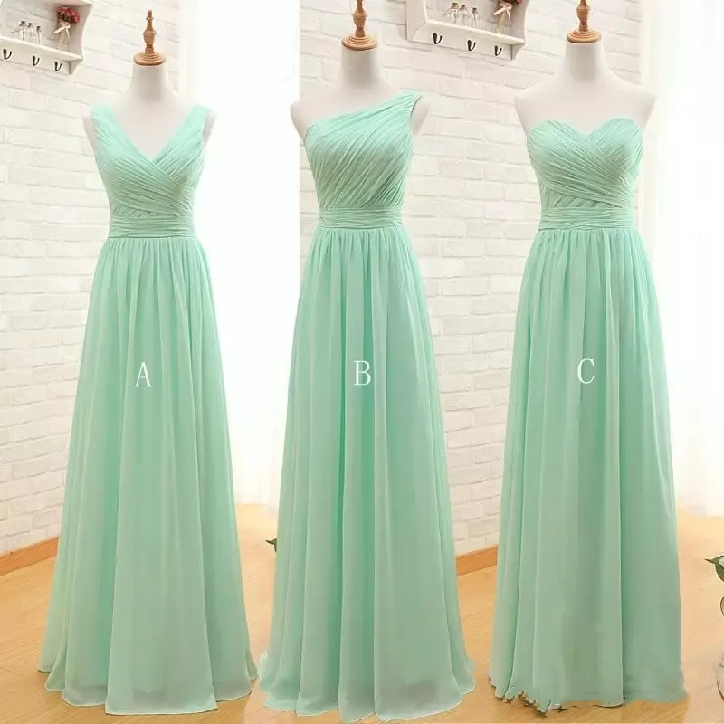Mint green cheap bridesmaid dresses