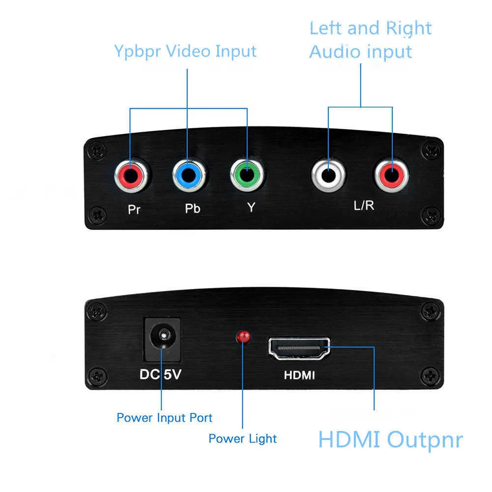 YPBPR till HDMI 5RCA RGB Färgskillnadskomponentlinje YPBPRR/L HDMI 1080P
