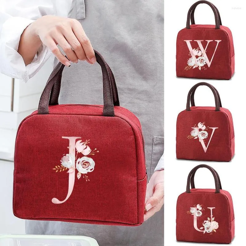 Duffel Bags Lunch Bag Cooler Tote draagbare geïsoleerde thermische canvas eten picknick unisex reis lunchbox organisator letter afdrukken handtassen