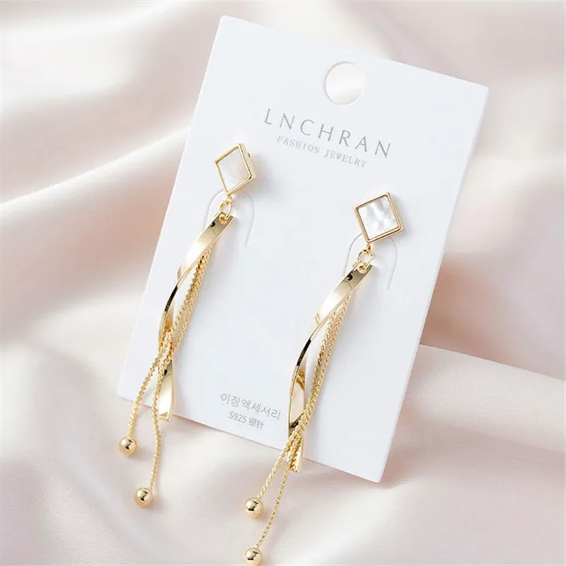 Vintage Pearl Tassel Ear Wrap Crawler Earrings For Women Party Fashion Long Hanging drop Earring Wedding Jewelry