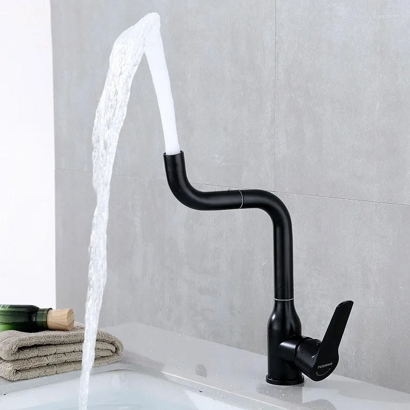 Rubinetti per lavandino del bagno Vernice in acciaio inossidabile Rotazione a 360 ° Foro monocomando e rubinetto per lavabo acqua fredda Lavaggio viso Collutorio Shampoo