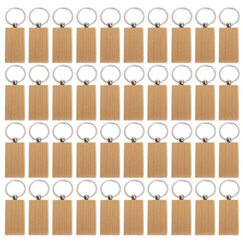 Keychains Blank Rectangle Wooden Keychains with Silver-Plated Zinc ...
