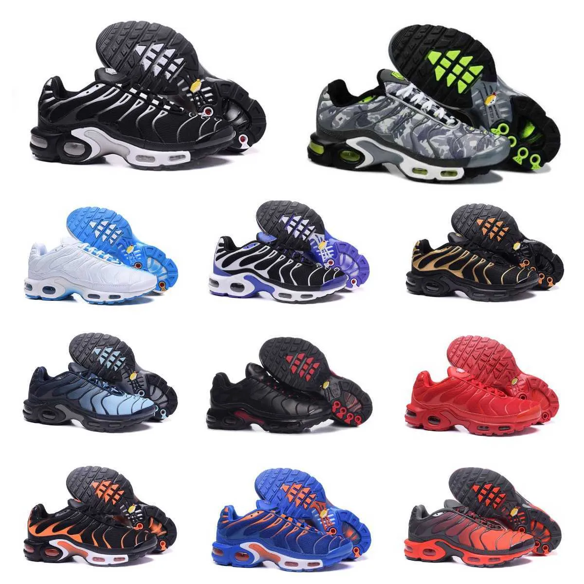 2023 Heren Tn Loopschoenen Tns Plus Triple Zwart Wit Utility Blauw Oranje Hyper Oreo Paars Metallic Zilver Midnight Navy Mode Outdoor Sport Sneakers Trainers