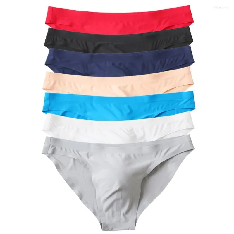 Mutande 7PCS Biancheria intima da uomo sexy Slip da uomo in seta di ghiaccio Sospensorio Cuace Custodia per pene Maschile Homme Mutandine Lingerie da uomo senza soluzione di continuità