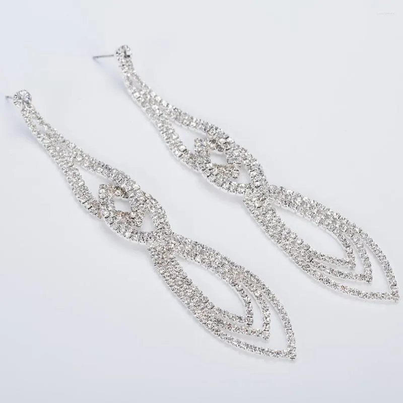 Dangle Earrings Yfjewe Classic Crystal Long Women Wedding Elegant Party Accessories Drop Jewelry女性E468