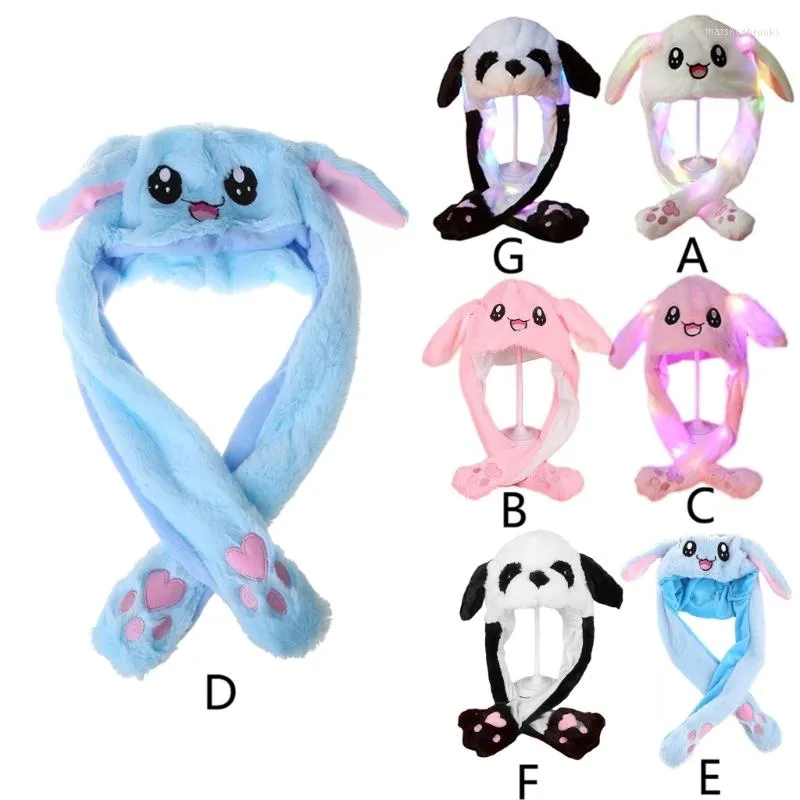 Boinas LED LED LIGHT UP PLUSH HAT DANCING MOVIMENTO DE OURS DE CARACTOON PERNAL TOYS