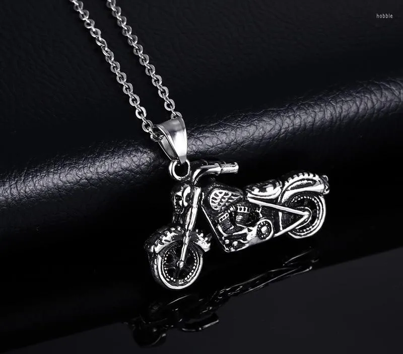 Pendant Necklaces Punk Wind Street Style Personality Fashion Genuine Overbearing Locomotive Motorcycle Shape Titanium Steel Trend Necklace