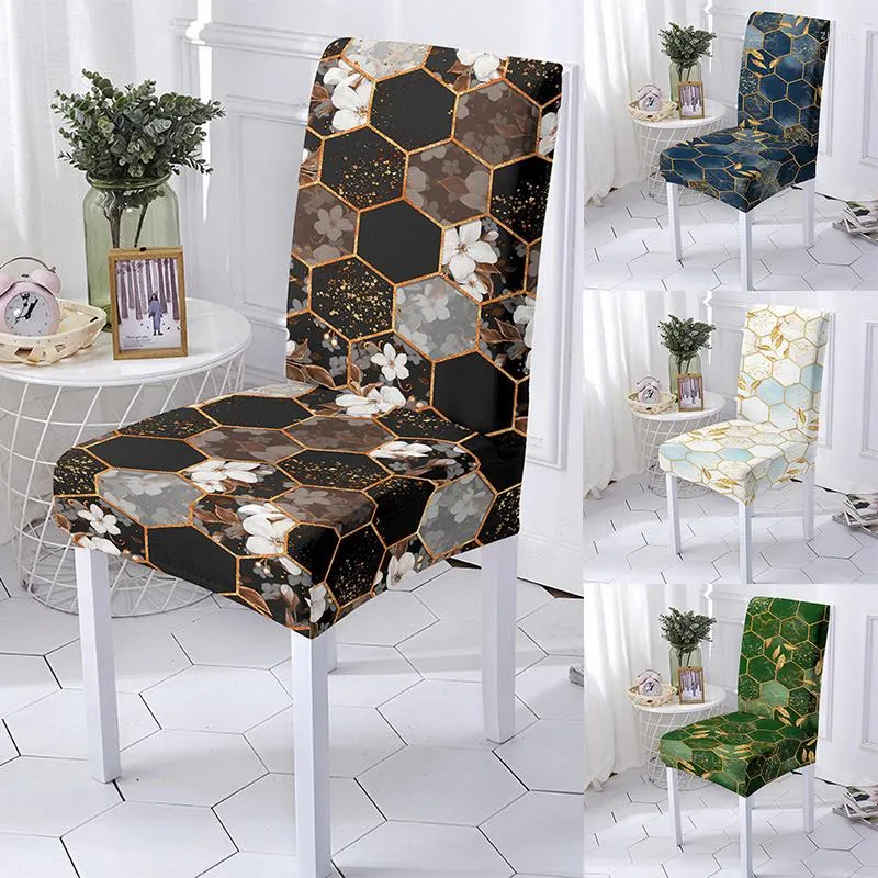 Housses de chaise géométrique Spandex couverture pour salle à manger Anti-sale élastique housse tabourets de cuisine protecteur décor à la maison
