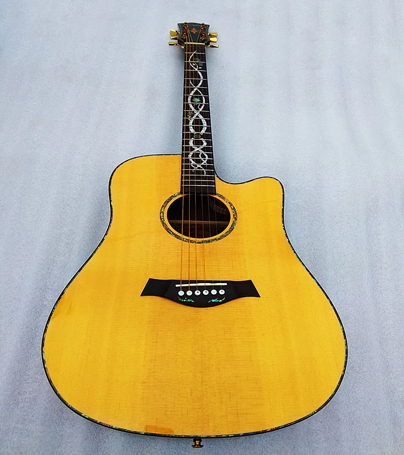 Guitare personnaliser guitare acoustique droite corps creux 6 cordes