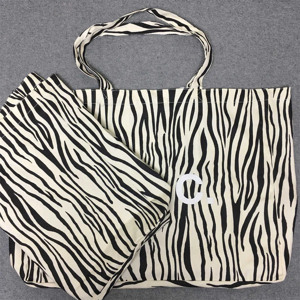 Designer de moda apc bolsa zebra moda lazer saco de compras bolsa de um ombro saco de lona portátil