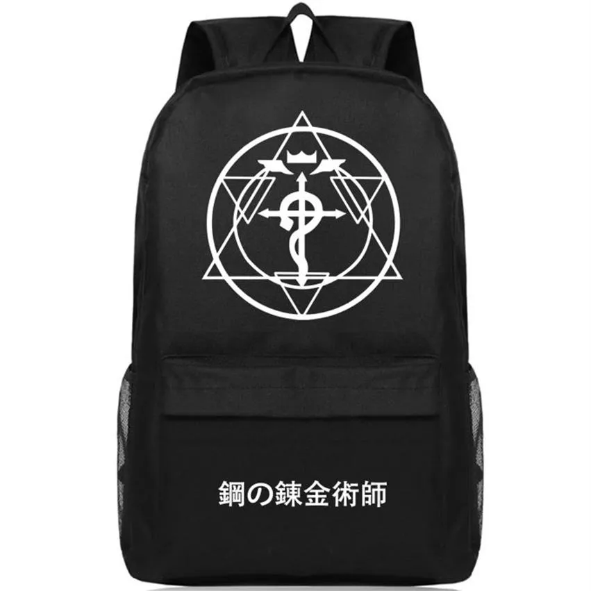 Fullmetal Alchemist Sırt Çantası Edward Elric Day Pack Cartoon School Bag Anime Packsack Kalite Sırtı Schoolbag Outdoor Dayp278s