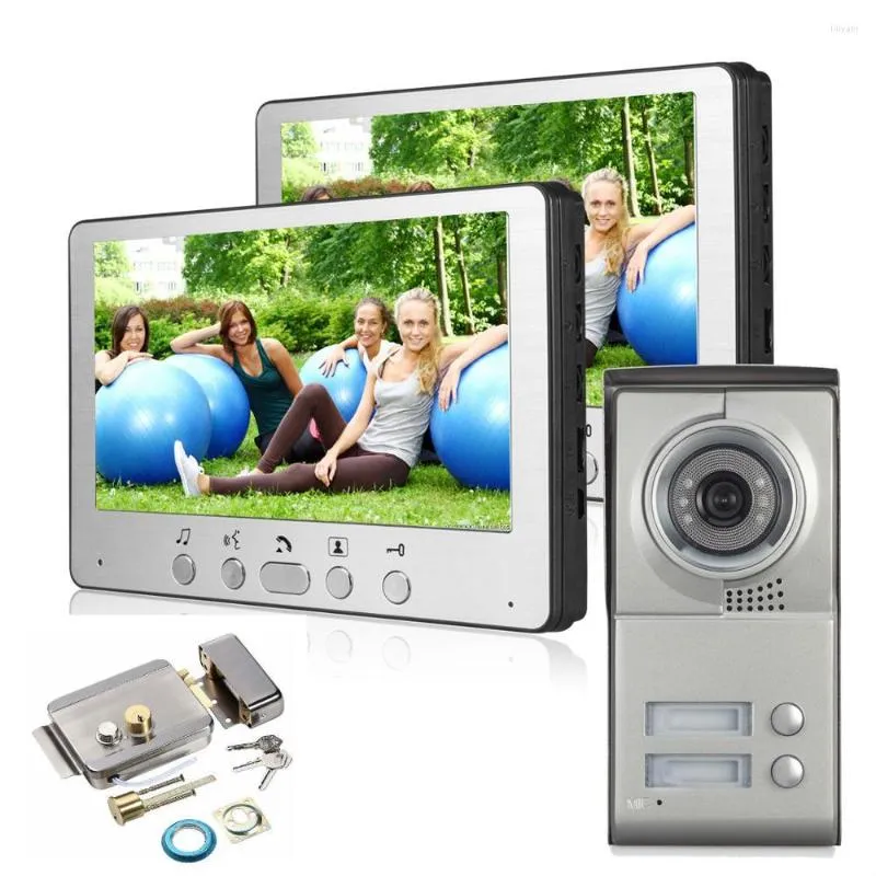 Video Door Phones Villa Apartment Bell 7"Inch Phone Doorbell Intercom System Access Control 1 Camera 2 Monitor