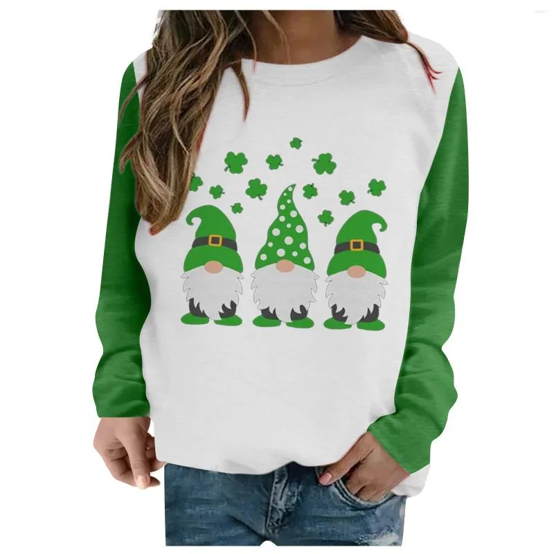 Women's Blouses St Patrick's Day Print Blouse And Shirt For Women Plus Size Woman Clothing O-neck Long Sleeve Women's Camisas De