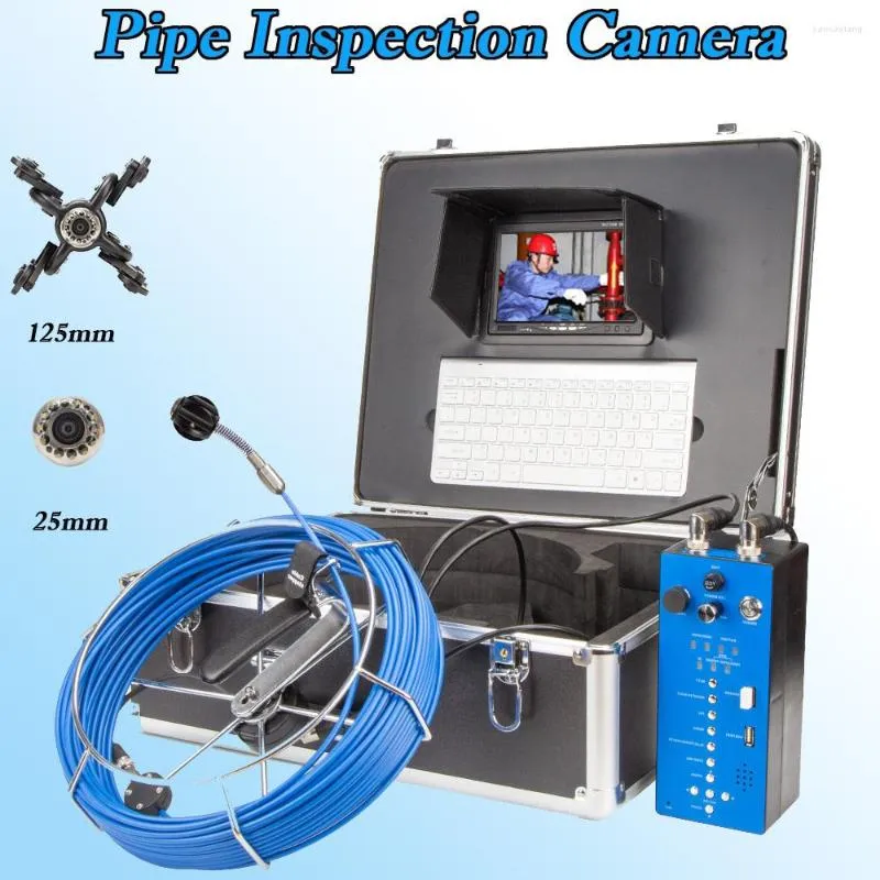 Macchina fotografica di ispezione della fogna di scarico del tubo del cavo lungo 7 '' LCD 1080p Endoscopio del videoregistratore della conduttura 25MM impermeabile