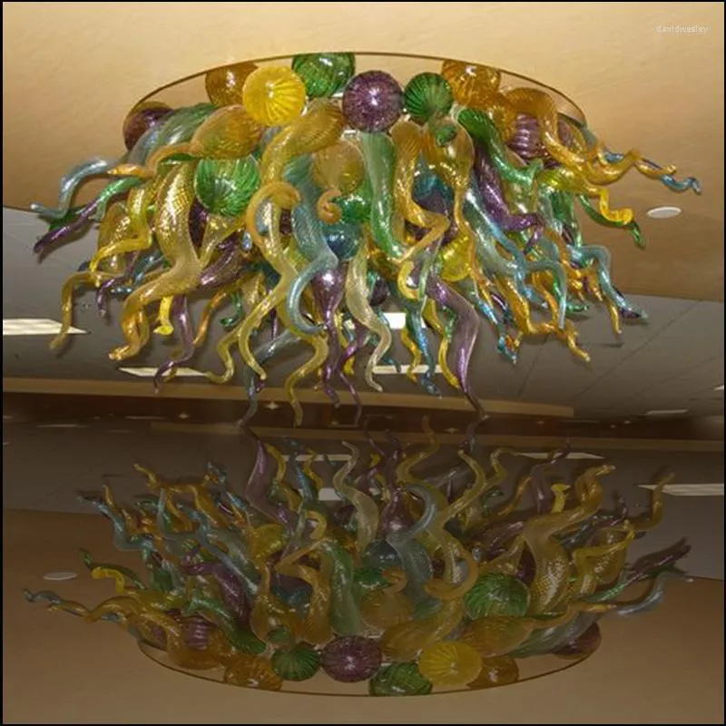 Chandeliers Multi Color Hand Blown Glass LED Modern Ceiling Decorative Hanging