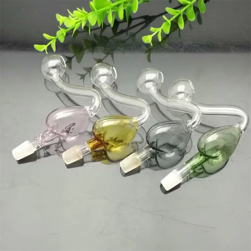 Smoking Pipes 10mm Increased Colored Peach Heart Boiler Glass Bongs Glass Smoking Pipe