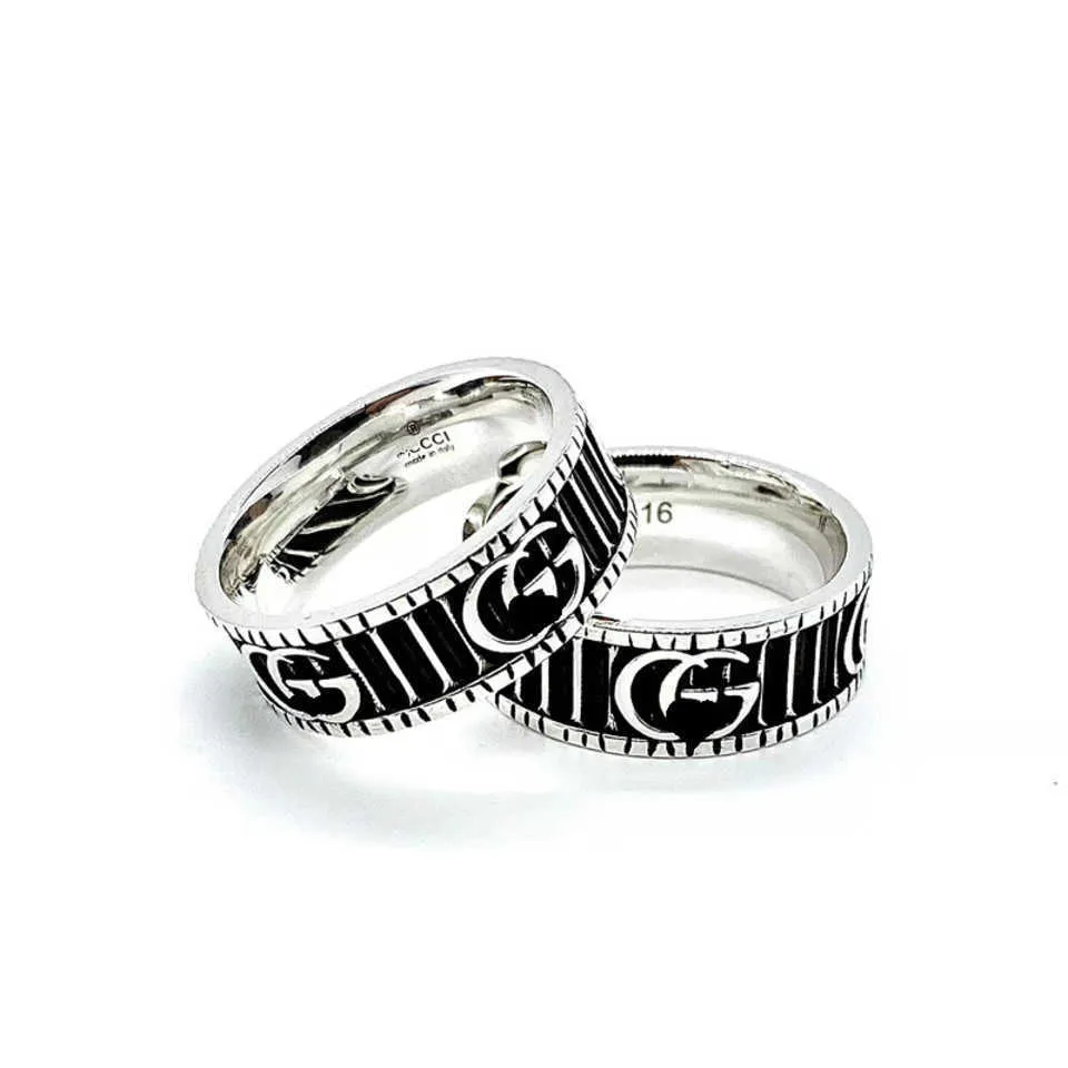 95% zniżki na 2023 Nowy luksusowa wysokiej jakości biżuteria modowa na srebrną stereoskopową podwójną parę pary pierścieni