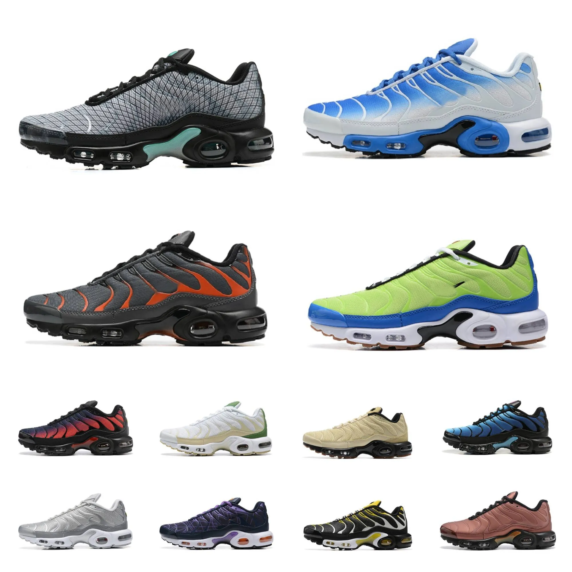 2023 AIR plus Max TN Running Shoes Heren AirMaxs TNS Terrascape Black Antracite Mint Green University Blue Unity Reflective Bred Bred Chausure Requin Sneakers Trainers