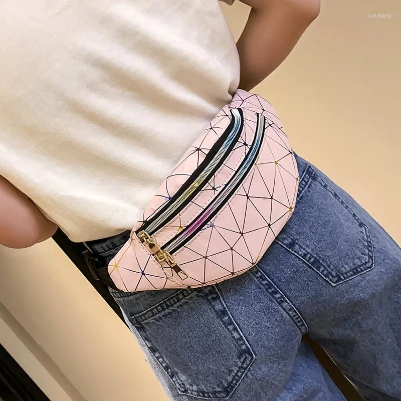 Sacs de plein air mode holographique Fanny Pack femmes ceinture sac femme taille Laser poitrine téléphone pochette dame banane sac à main Bum KidneyOutdoor