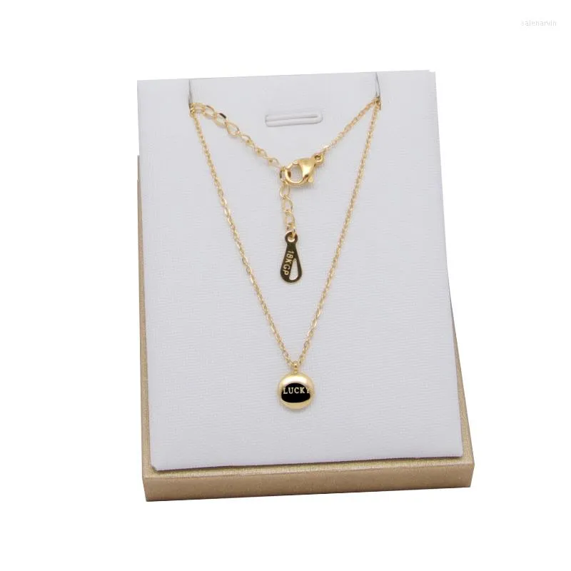 Catene che vendono gioielli in acciaio inossidabile Mini LUCKY Collana con clavicola con pendente a fagiolo tondo piccolo per donna regalo all'ingrosso