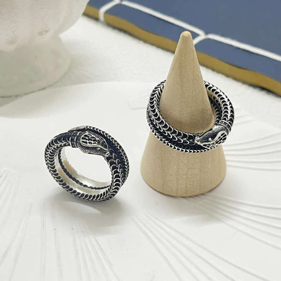 95% korting op 2023 Nieuwe luxe hoogwaardige mode-sieraden voor oude Silver Trend Ins Snake Ring Hip-Hop Style