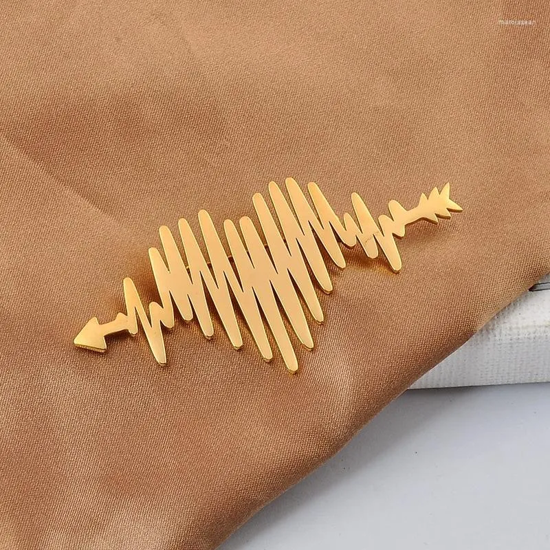 Broscher kreativa elektrokardiogram hjärta brosch metall kostym tröja stift smycken halsduk för kvinnor män gåvor jul