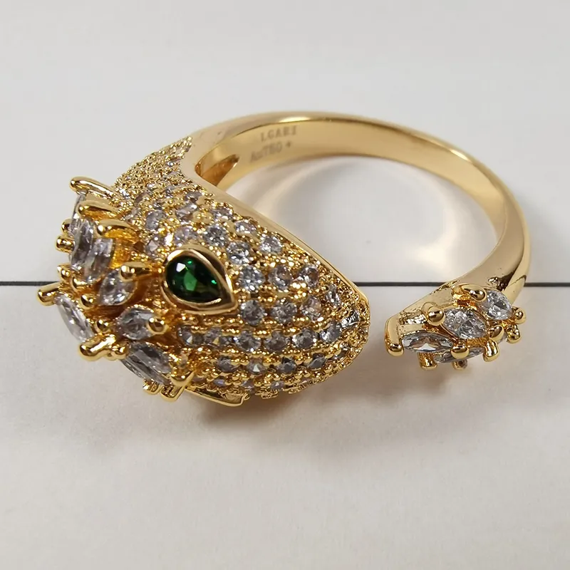 BUIGARISnake head series designer anel para mulher diamante banhado a ouro 18K tamanho 6 7 8 reproduções oficiais moda luxo presente requintado 009