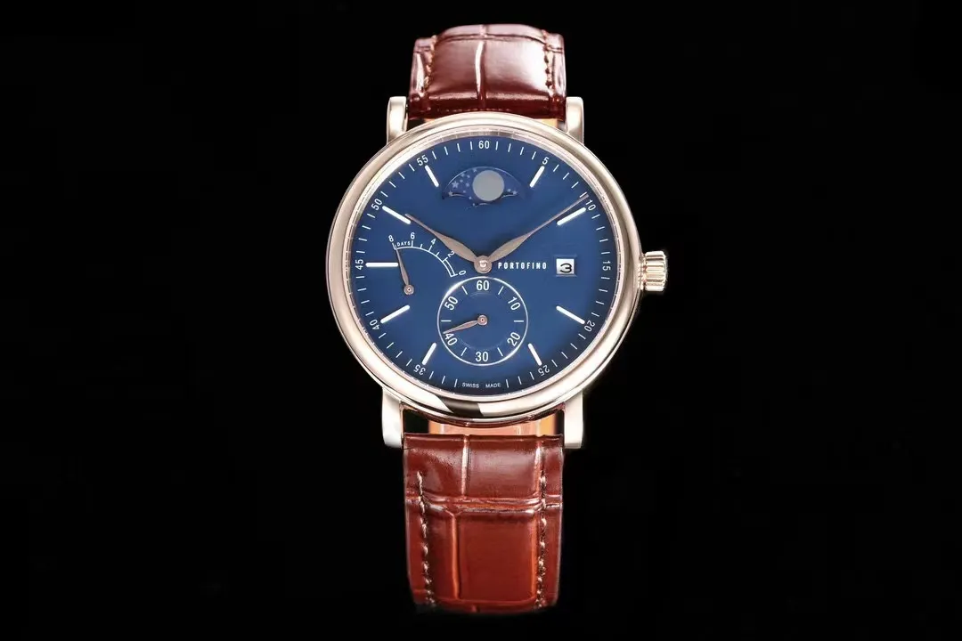 TWA FACTORY NIEUWE MENS WATCH LUNAR Fase horloges 5164409 Volledig automatische mechanische beweging Sapphire Mirror 316L Fijn staal Waterdicht C2