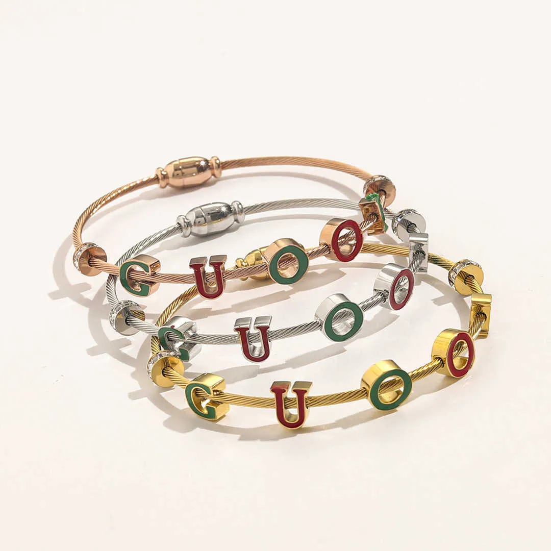 High quality luxury jewelry Bracelet magnet buckle enamel wire rope personalized bracelet