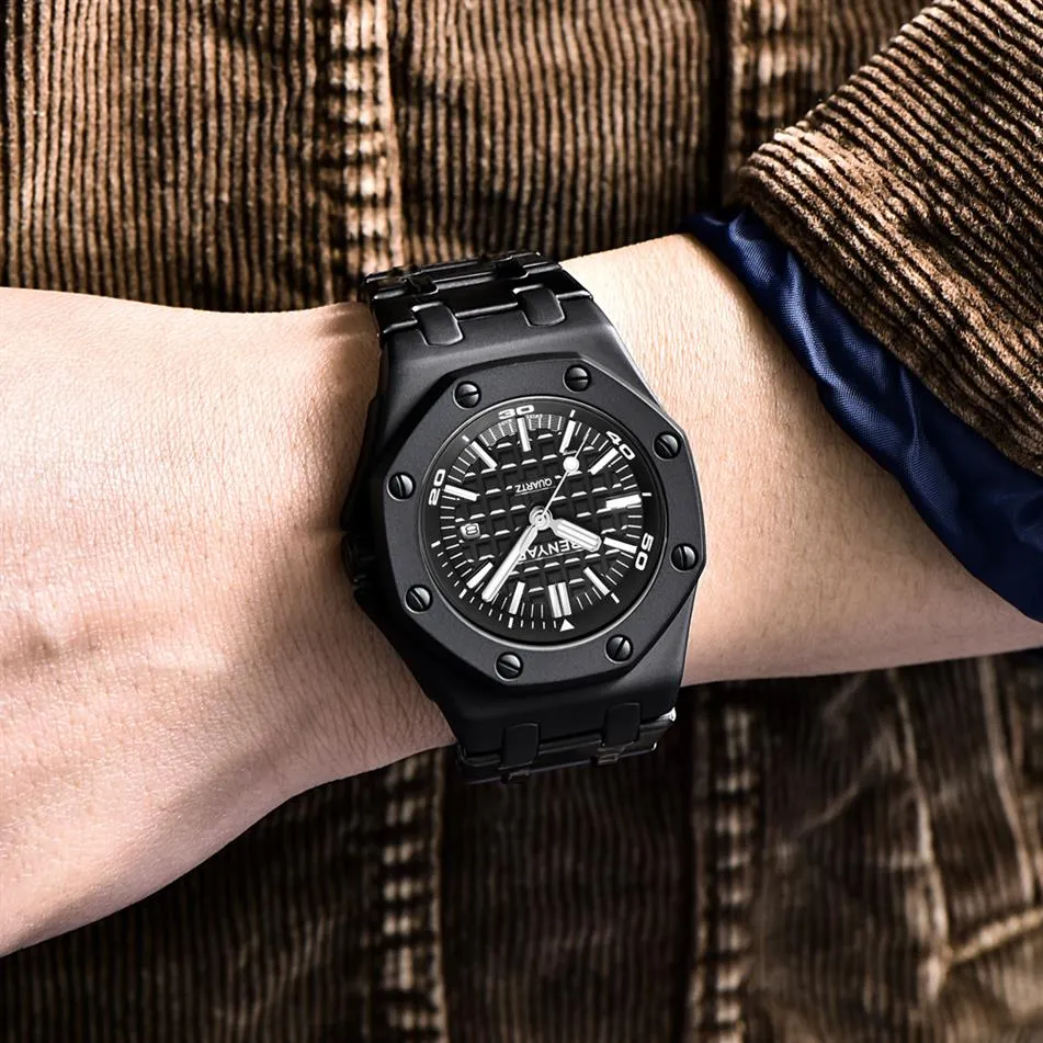BENYAR Quartz Men's Watches Casual Fashion 30M Waterproof Sport Watch Men Stainless Steel Wristwatch Mens reloj hombre 2019 N330c