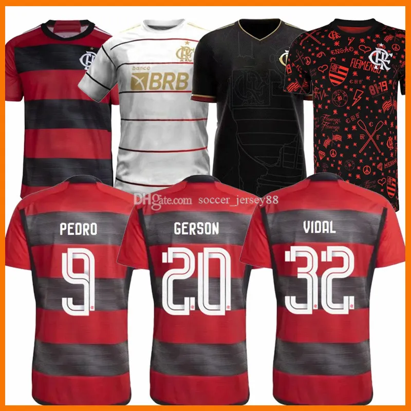 23 24 Flamengo Soccer Jerseys Final Da Libertadores Дэвид Луис Диего Э.риберо Габи 2023 2024 Футбольные рубашки Видал Педро де Арраската Герсон Камперао