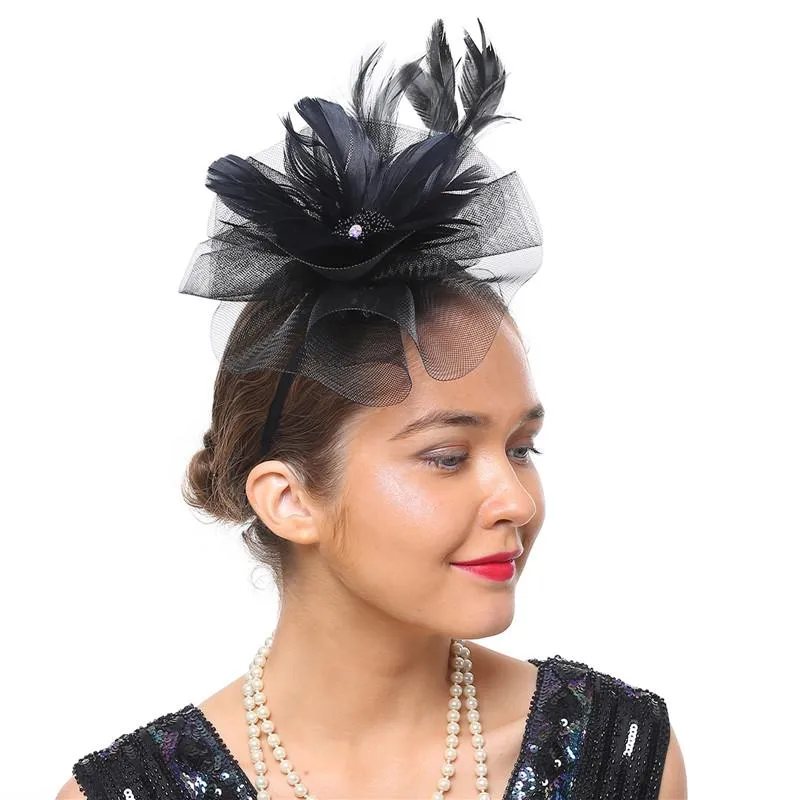 Party Hats Female Hair Clip Feather Flower Headdress Headwear Accessories For Women 2023