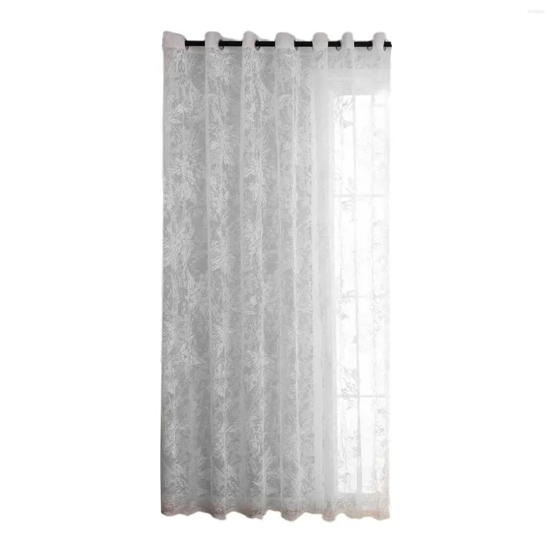 Gardinfönster draperar ljusfiltrerande blad broderat vitt grått vardagsrum sovrum tyll voile organza moderna gardiner
