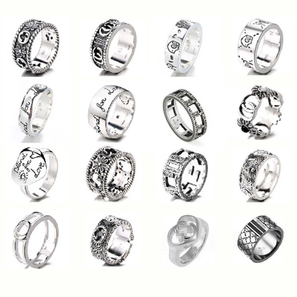 O anel de prata esterlina de jóias de designer é usado com uma gama completa de anéis de margarida homens e mulheres