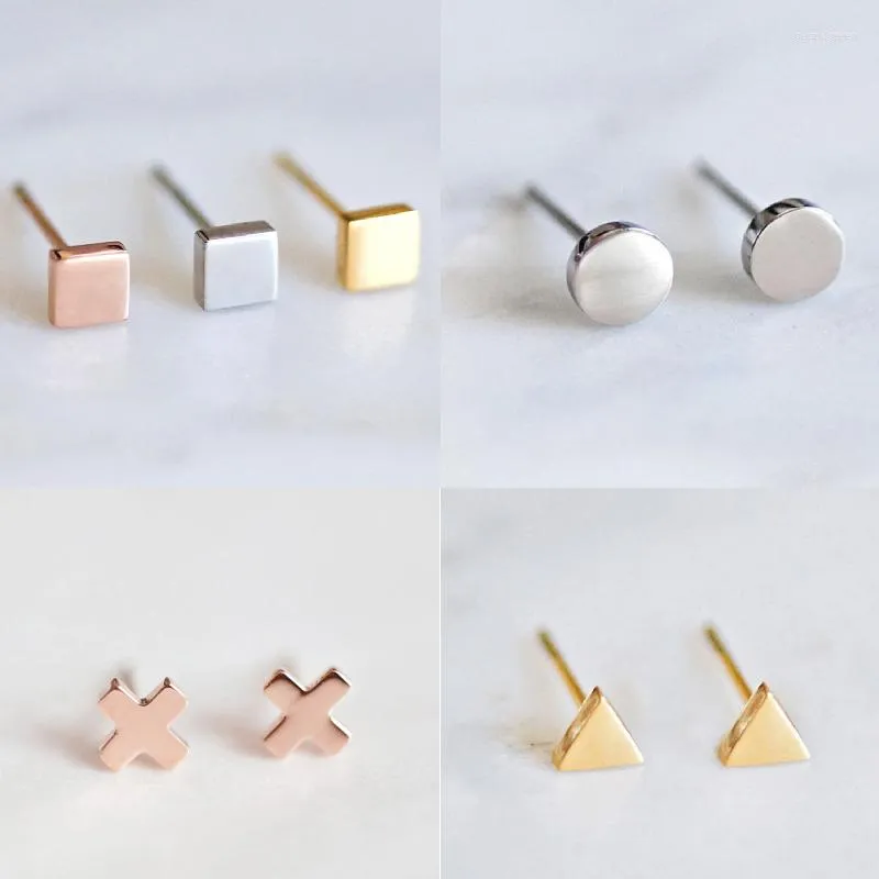 Studörhängen Fashion Metal Geometric Stainless Steel Ear Studs Brosk Earring för kvinnor Små piercing smycken gåvor
