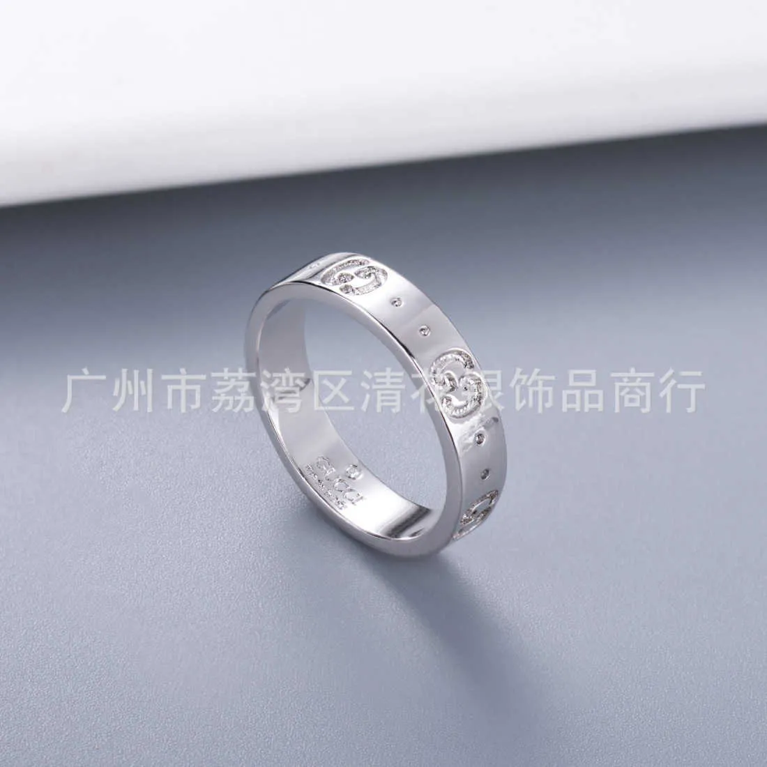 60% OFF 2023 New Luxury High Quality Fashion Jewelry for same Double new 18K white gold without diamond trend couple straight ring