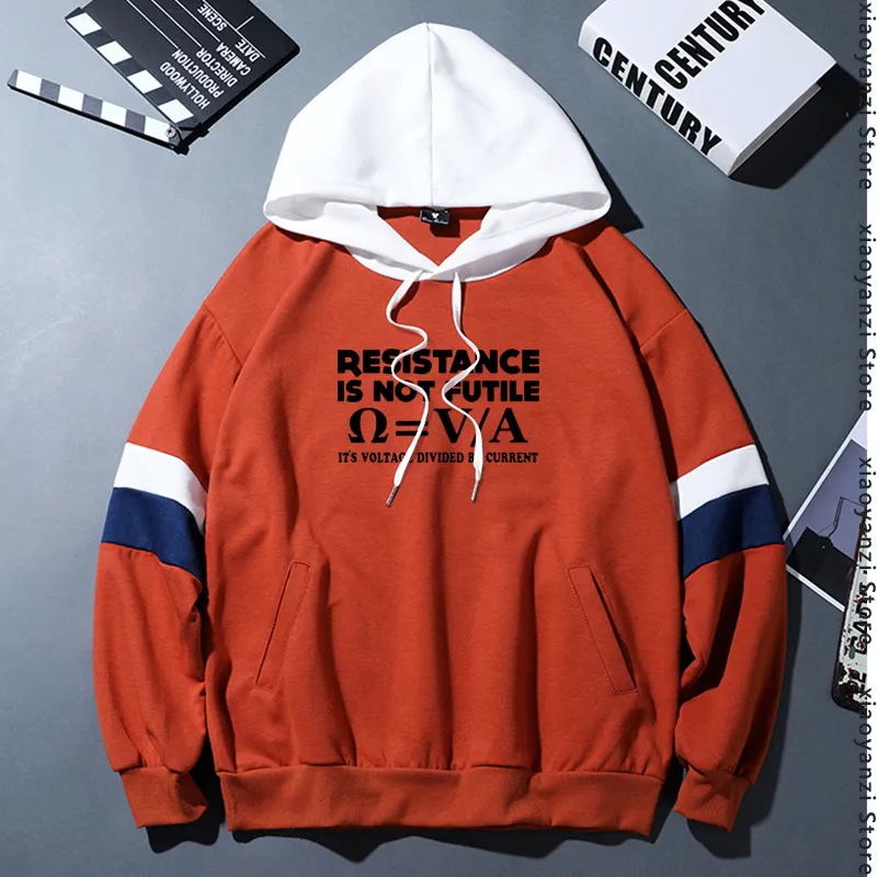Men's Hoodies Resistance Is Not Futile Electrician Science Pullovers Gift Birthday Men Sweatshirts Clothing Plus Size Arrival 5i42